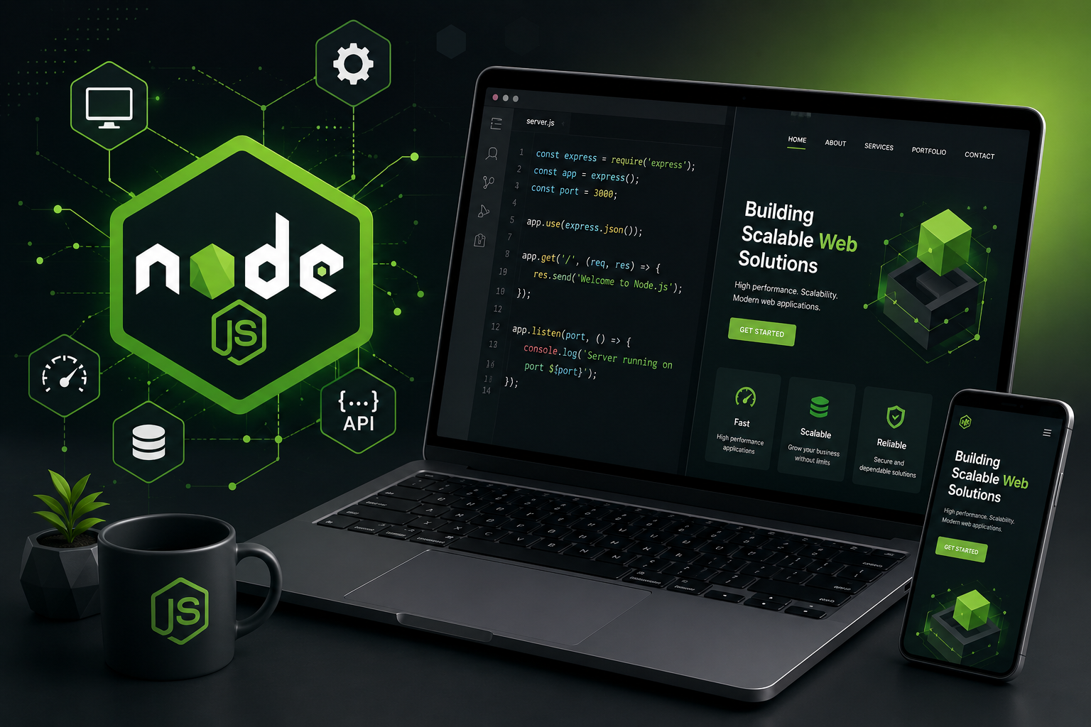 Node.js website development